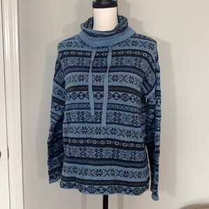 Chaps Winter Snowflake Turtleneck Cowl-neck Chunky Warm Snowflake Sweater